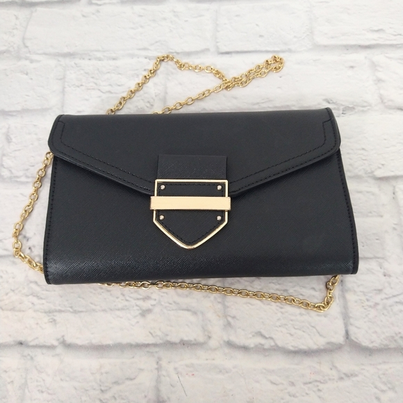 Aldo black leather envelope crossbody bag - Picture 3 of 10